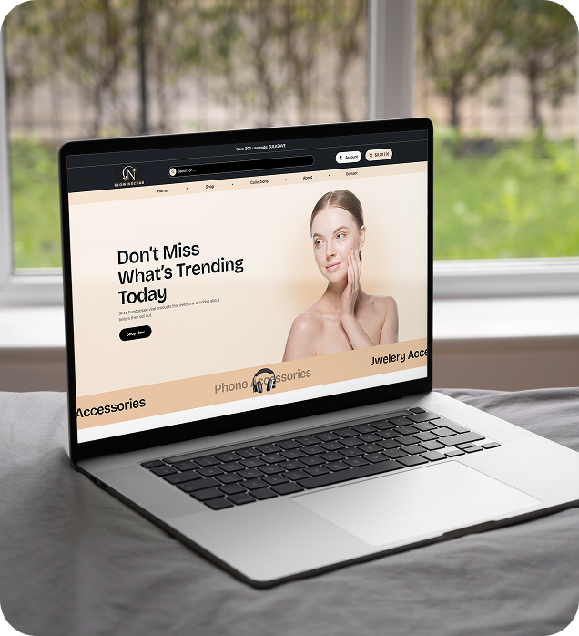 Glow Nector Ecommerce Mockup